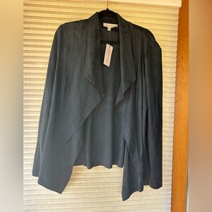 NWT Philosophy Black Faux Leather Suede Jacket Size L